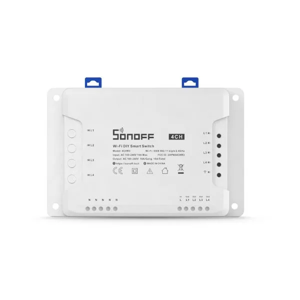 Sonoff 4CH (R3) WiFi smart 230V AC relay switch with 4 channels - Image 2