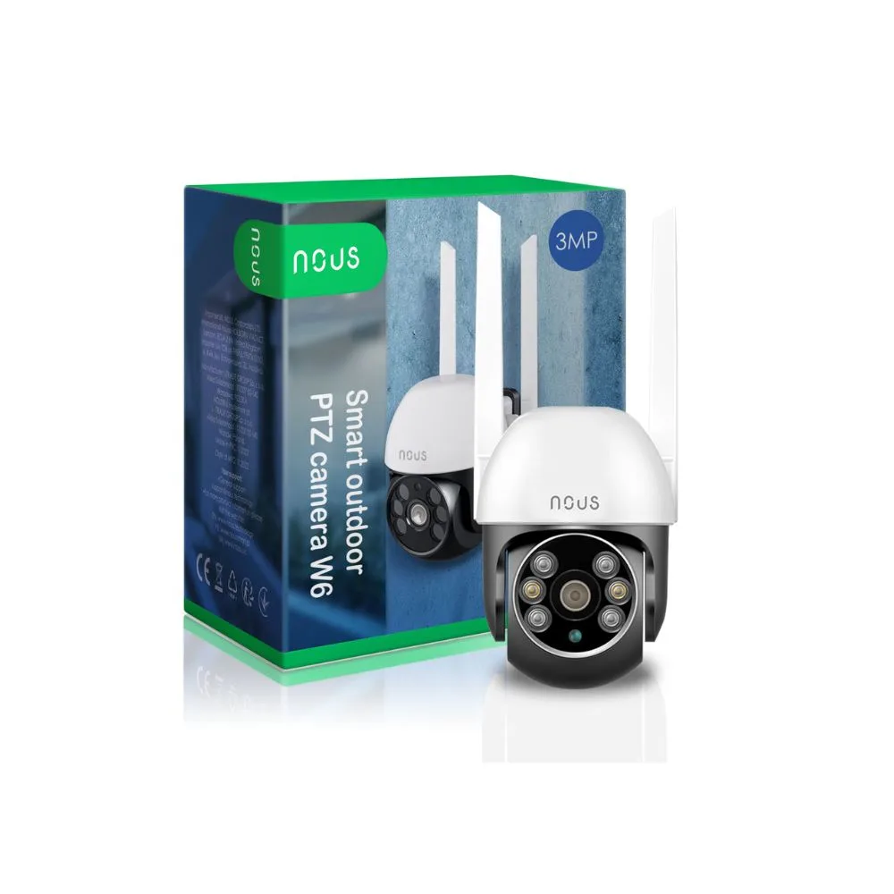 Nous W6 smart Tuya Wi-Fi PTZ (rotatable) outdoor IP camera (3MP) - Image 1