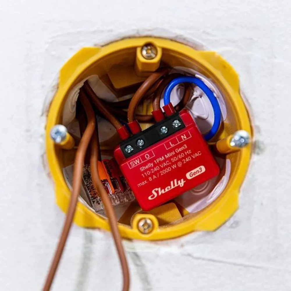 Shelly PLUS 1PM Mini GEN3, single channel WiFi smart relay switch, with power meter (8A) - Image 3