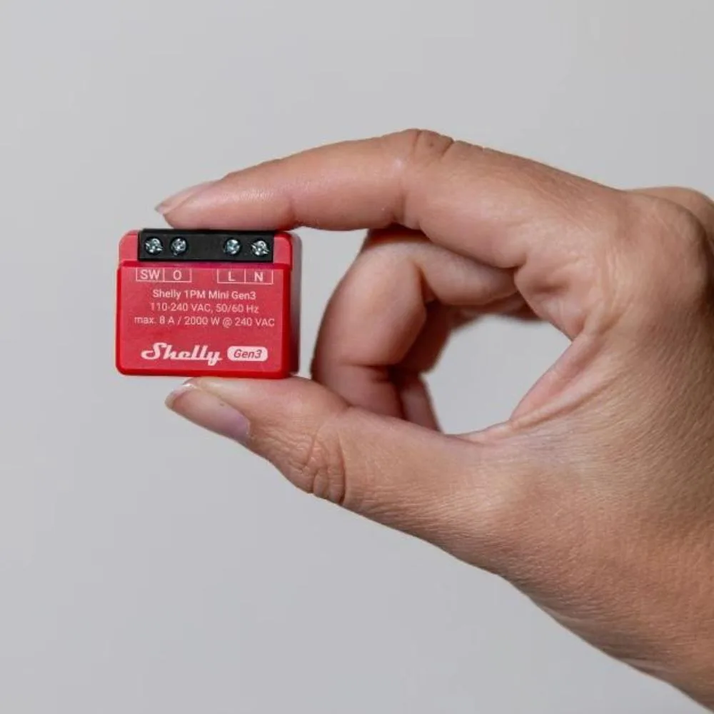 Shelly PLUS 1PM Mini GEN3, single channel WiFi smart relay switch, with power meter (8A) - Image 4