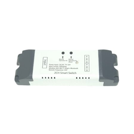 SmartWise 5V-32V Wi-Fi + Bluetooth 2-gang smart relay switch, NO/NC, dry contact, momentary, interlock, eWeLink compatible