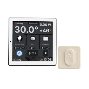 Shelly Wall Display Wi-Fi + Bluetooth touch screen wall switch and control panel (white) + BLU H&T sensor (bundle)