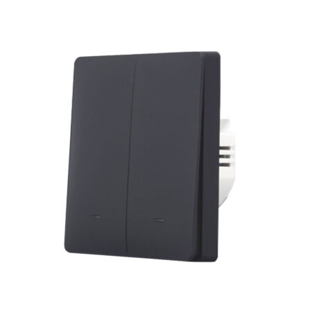 SmartWise B62 UNI Zigbee 3.0 + RF, 2-gang smart wall switch, universial wiring, physical push-button, black