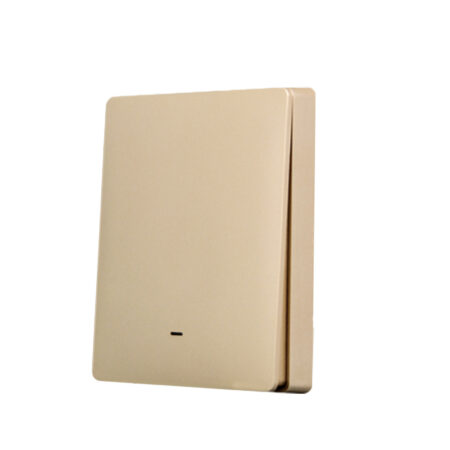 SmartWise BRGD1, a 1-button wireless RF wall switch, with gold colour front panel