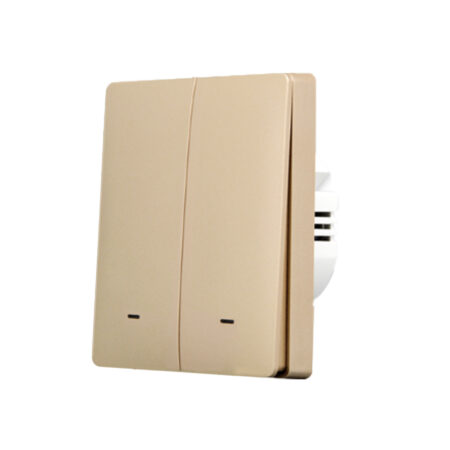 SmartWise B62 UNI Zigbee 3.0 + RF, 2-gang smart wall switch, universial wiring, physical push-button, gold colour