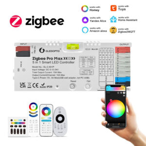 Gledopto Zigbee Pro Max – 5-in-1 LED controller, 15A, Zigbee, RF 2.4GHz (GL-C-601P)